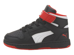 Tenis PUMA Rebound Layup Negro y Rojo para Niño