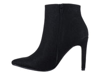 Botines Roze Negros con Destellos para Mujer