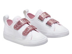 Tenis Converse Chuck Taylor All Star Blanco y Rosa para Niña