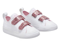 Tenis Converse Chuck Taylor All Star Blanco y Rosa para Niña