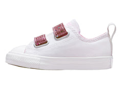 Tenis Converse Chuck Taylor All Star Blanco y Rosa para Niña