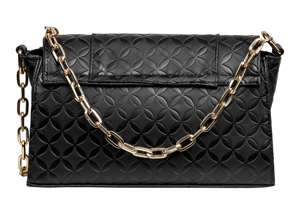 Bolsa de Hombro Ferretina Negro Bomboide para Mujer