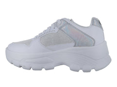 Tenis Clasben Fayeth Blanco Plata para Mujer