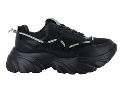 Tenis Clasben Chunky Negro con Cristales para Mujer