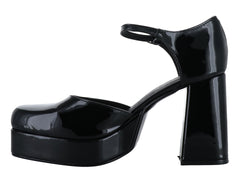 Zapatillas Luna Rosa Charol Negro para Mujer