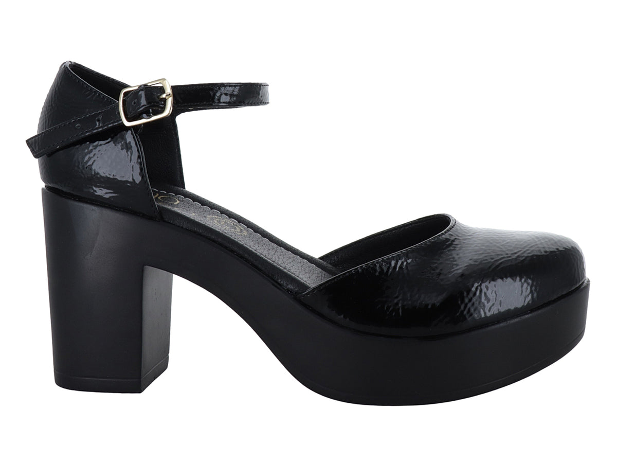Zapatillas Luna Rosa Negro Charol para Mujer