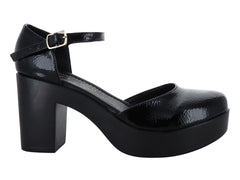 Zapatillas Luna Rosa Negro Charol para Mujer