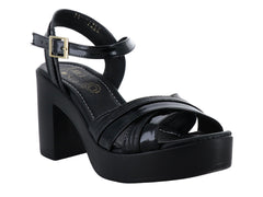 Sandalias de Plataforma Luna Rosa Negro para Mujer