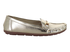 Zapatos Mocasín Driver Nomadas Color Oro Inglés para Mujer
