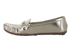 Zapatos Mocasín Driver Nomadas Color Oro Inglés para Mujer
