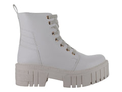 Botines Combat Punto Moda Gris Claro para Mujer