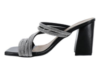 Sandalias Roze Negro Tacón Cuadrado para Mujer