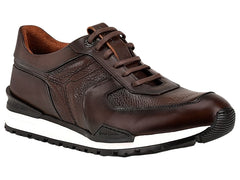 Tenis Cuadra en Piel de Venado Color Chocolate para Hombre