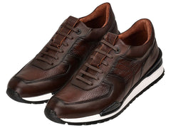 Tenis Cuadra en Piel de Venado Color Chocolate para Hombre