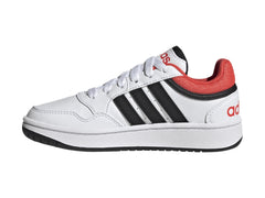 Tenis Adidas Hoops 3.0 K Blanco con Rojo para Niño