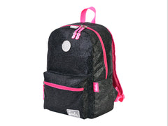 Mochila Barbie YADATEX Negro y Rosa con Acabados Brillantes