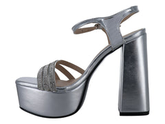 Zapatillas de Tacón Plata Roze para Mujer