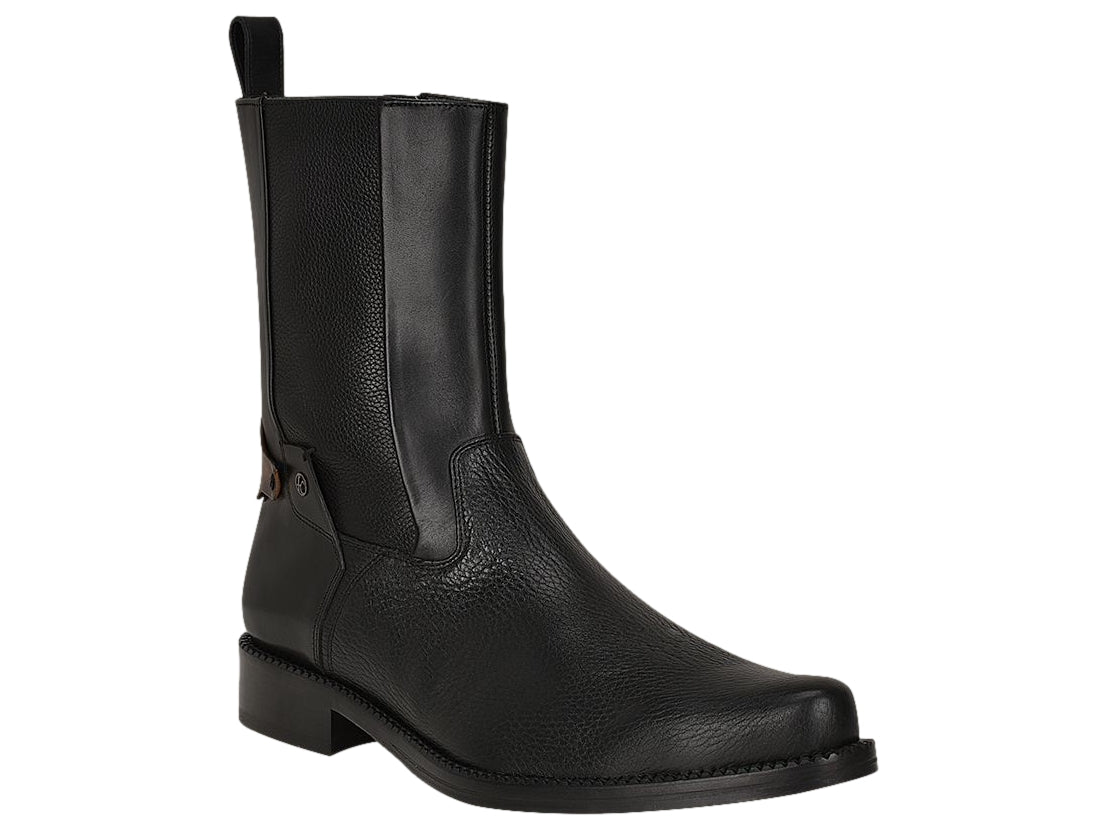 Botas Cuadra de Piel de Venado Negro para Hombre