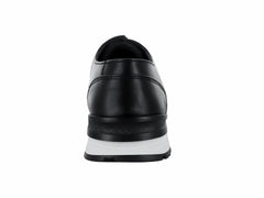 Zapatos Cuadra Negro de Piel Caimán y Ternera para Hombre