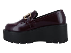 Mocasines Solie Plataforma Brillo Vino para Mujer