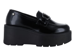 Mocasines Solie Negro Alto Brillo para Mujer