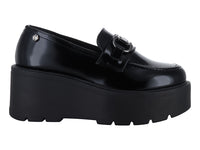 Mocasines Solie Negro Alto Brillo para Mujer