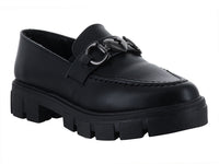 Zapatos Mocasines Luna Rosa Negros para Mujer