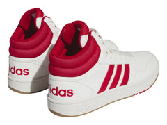Tenis Adidas Hoops 3.0 Mid Blanco y Rojo para Hombre