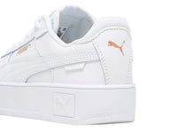 Tenis Puma Carina Street Blanco y Oro para Niña