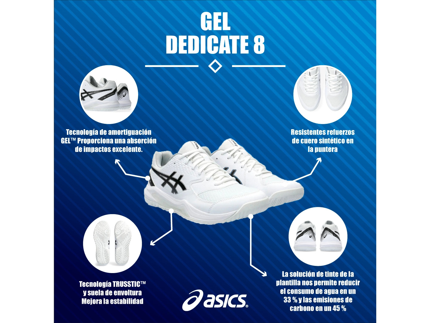 Tenis Asics Gel Dedicate 8 41A408 Para Hombre