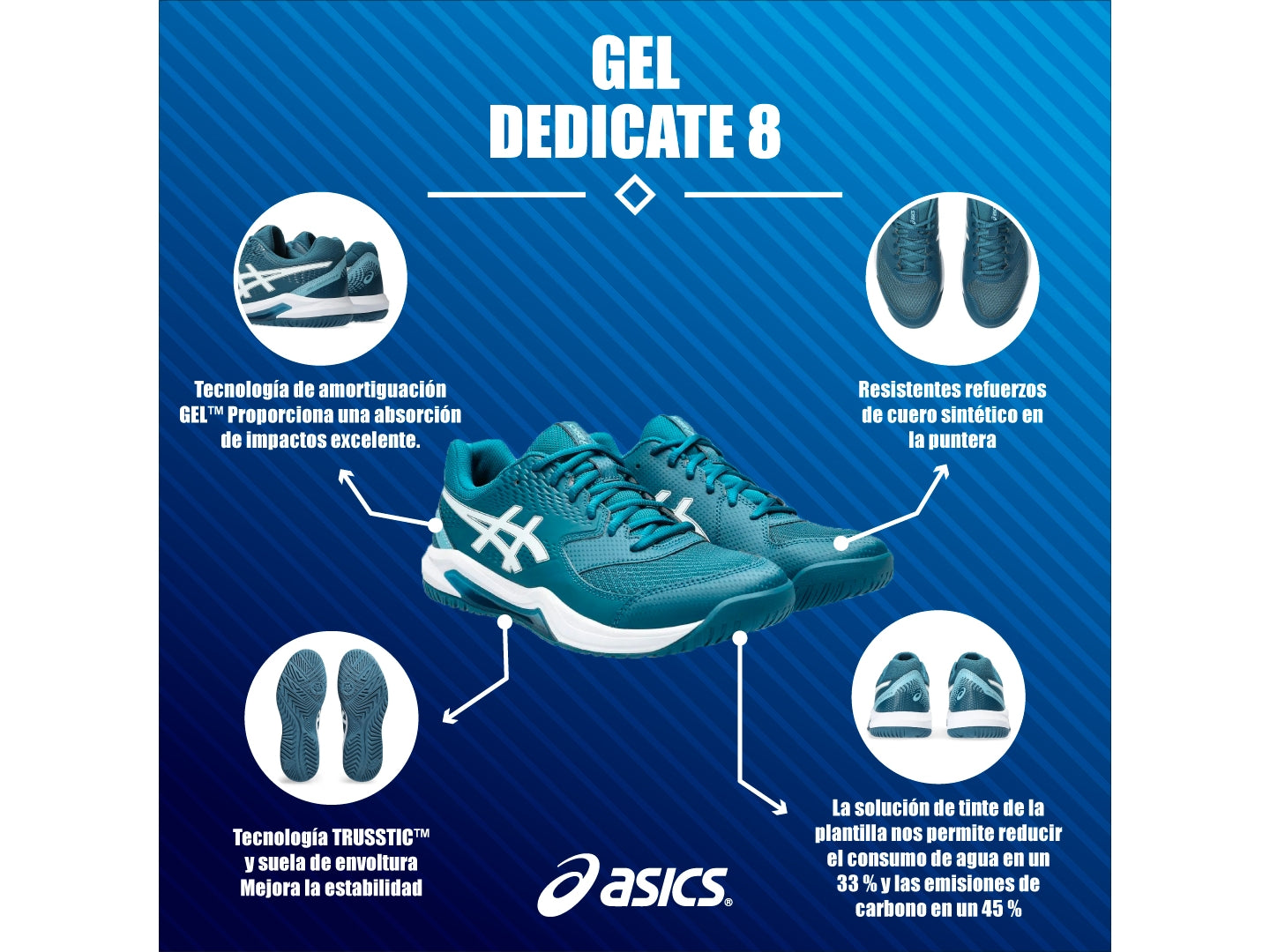 Tenis Asics Gel Dedicate 8 41A408 Para Hombre