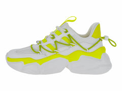 Tenis Steve Madden Specta Blanco y Amarillo Neón para Mujer