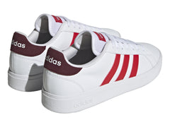Tenis Adidas Grand Court Base 2.0 Blanco y Rojo para Hombre