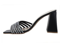 Sandalias ROZE Negro con Pedrería para Mujer