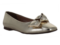 Zapatos Planos Salamandra Color Platina para Mujer