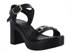 Sandalias Luna Rosa Negras para Mujer