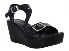 Sandalias de Plataforma Luna Rosa Color Negro para Mujer
