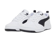 Tenis PUMA Rebound V6 Lo Blanco y Negro para Niño