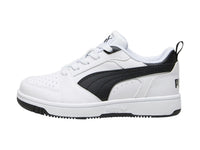 Tenis PUMA Rebound V6 Lo Blanco y Negro para Niño