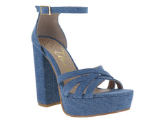 Sandalias Clasben de Mezclilla Azul para Mujer
