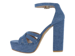 Sandalias Clasben de Mezclilla Azul para Mujer
