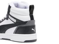 Tenis PUMA Rebound V6 Mid Blanco y Negro para Niño