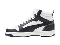 Tenis PUMA Rebound V6 Mid Blanco y Negro para Niño