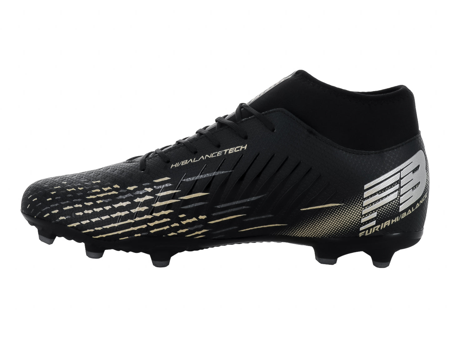 Tenis de Fútbol Furia 1515 Negro Plata y Oro para Hombre
