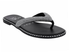 Sandalias Luna Rosa Tira Ancha Negro para Mujer