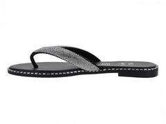 Sandalias Luna Rosa Tira Ancha Negro para Mujer