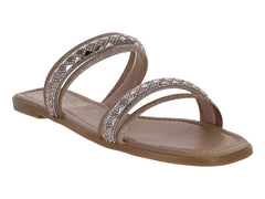 Sandalias de Piso Luna Rosa Rombo Oro Rosado para Mujer