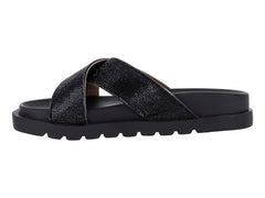 Sandalias Luna Rosa Negro con Pedrería para Mujer
