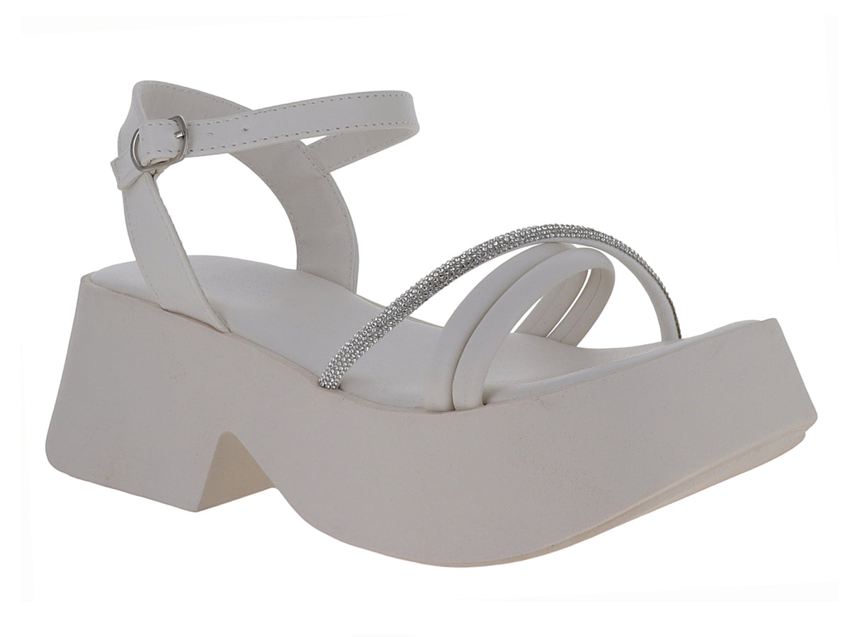 Sandalias Luna Rosa Plataforma Color Latte para Mujer