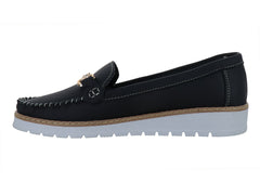 Zapatos Mocasines Luna Rosa Negro para Mujer